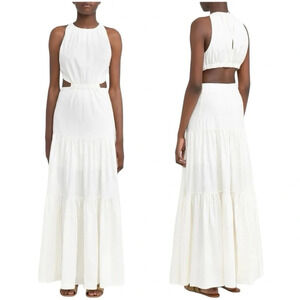 Tiered Cut-Out Maxi Dress in Ivory Size Small Significant Other Anthropologie